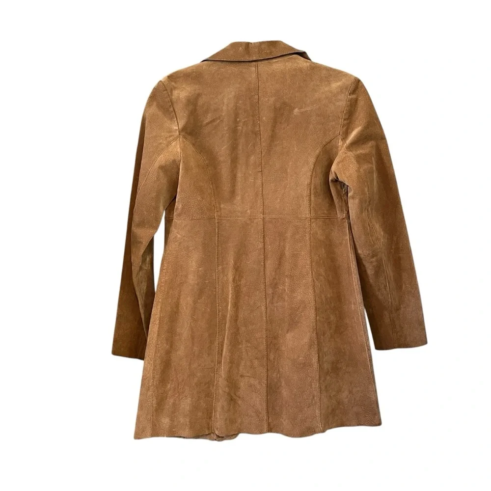 Vintage Wet Seal Leather Suede Penny Lane Style Duster Jacket Tie Closure - Picture 10 of 15